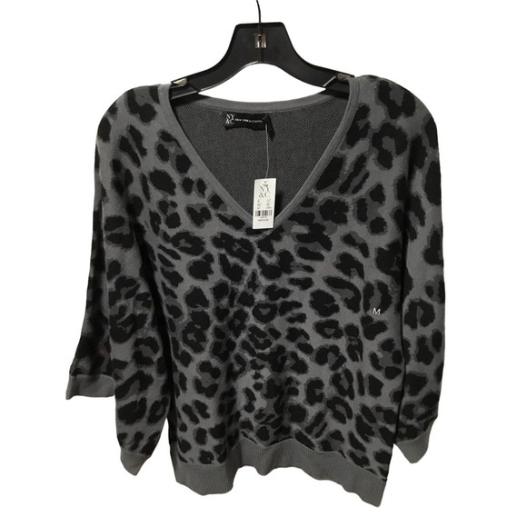 New York & Company Black and Gray Animal Print Top NWT Size M - Picture 1 of 10